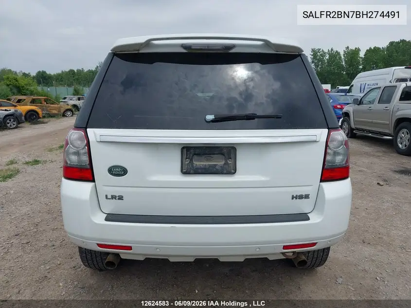 2011 Land Rover Lr2 VIN: SALFR2BN7BH274491 Lot: 12624583
