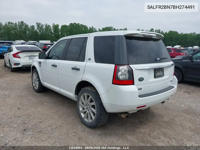 2011 Land Rover Lr2 VIN: SALFR2BN7BH274491 Lot: 12624583