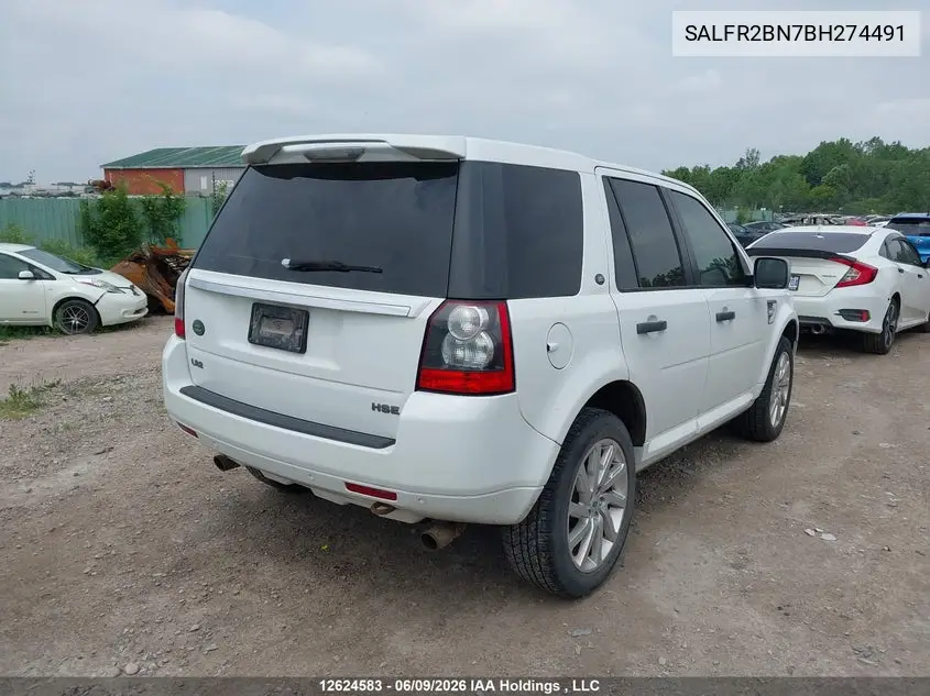 2011 Land Rover Lr2 VIN: SALFR2BN7BH274491 Lot: 12624583