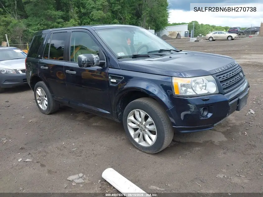 2011 Land Rover Lr2 VIN: SALFR2BN6BH270738 Lot: 45375375