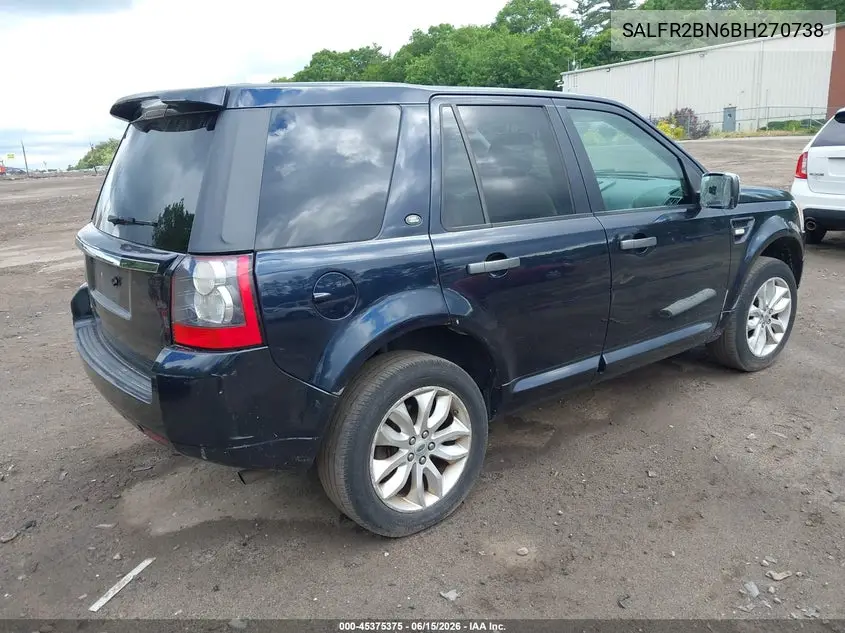 2011 Land Rover Lr2 VIN: SALFR2BN6BH270738 Lot: 45375375