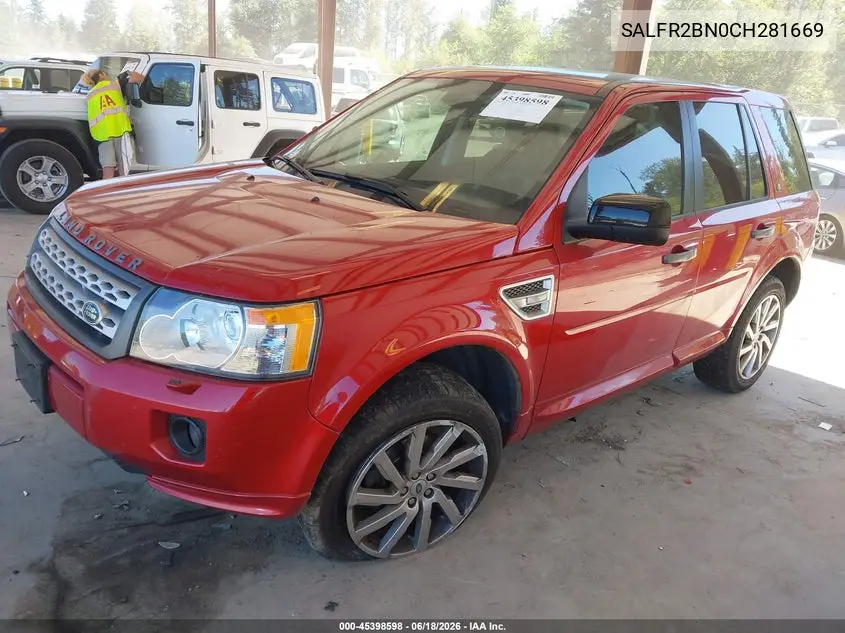 2012 Land Rover Lr2 VIN: SALFR2BN0CH281669 Lot: 45398598