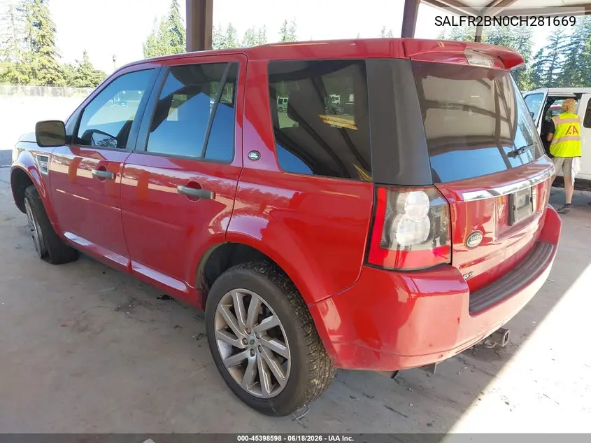 2012 Land Rover Lr2 VIN: SALFR2BN0CH281669 Lot: 45398598