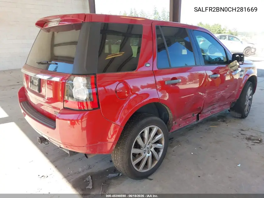 2012 Land Rover Lr2 VIN: SALFR2BN0CH281669 Lot: 45398598