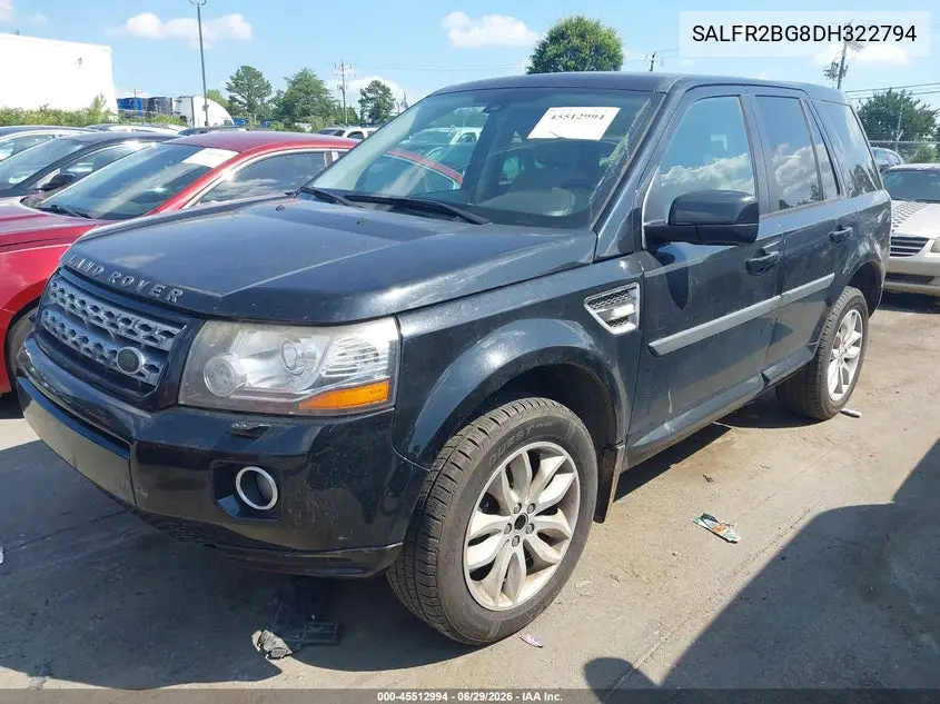 2013 Land Rover Lr2 VIN: SALFR2BG8DH322794 Lot: 45512994