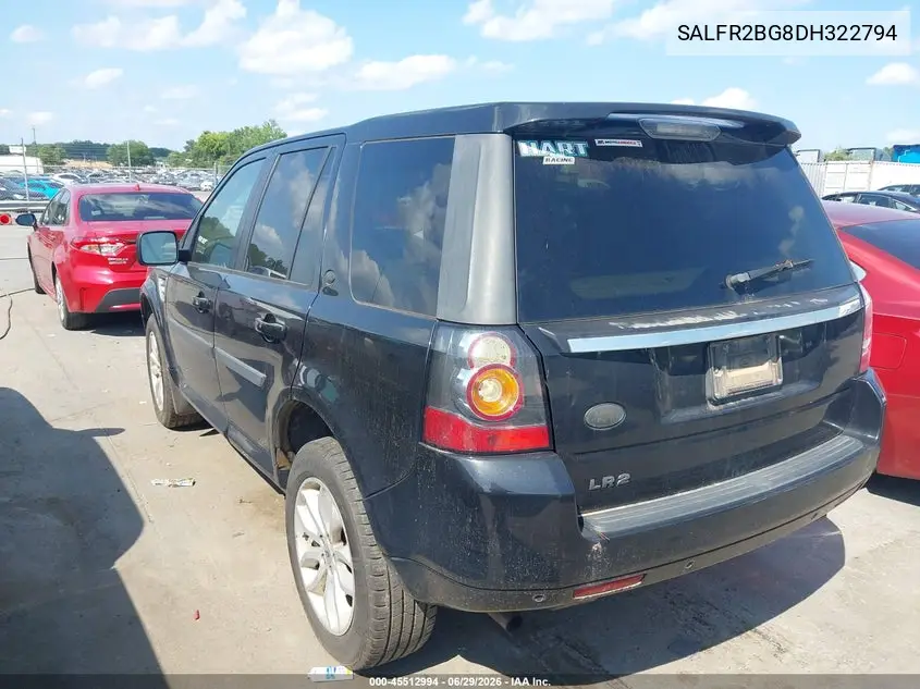 2013 Land Rover Lr2 VIN: SALFR2BG8DH322794 Lot: 45512994
