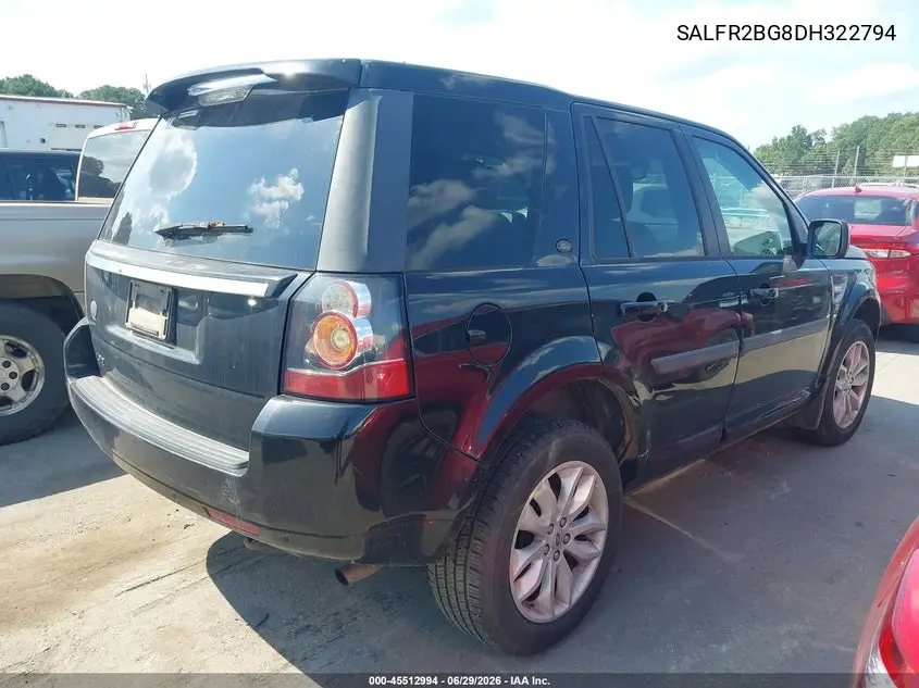 2013 Land Rover Lr2 VIN: SALFR2BG8DH322794 Lot: 45512994