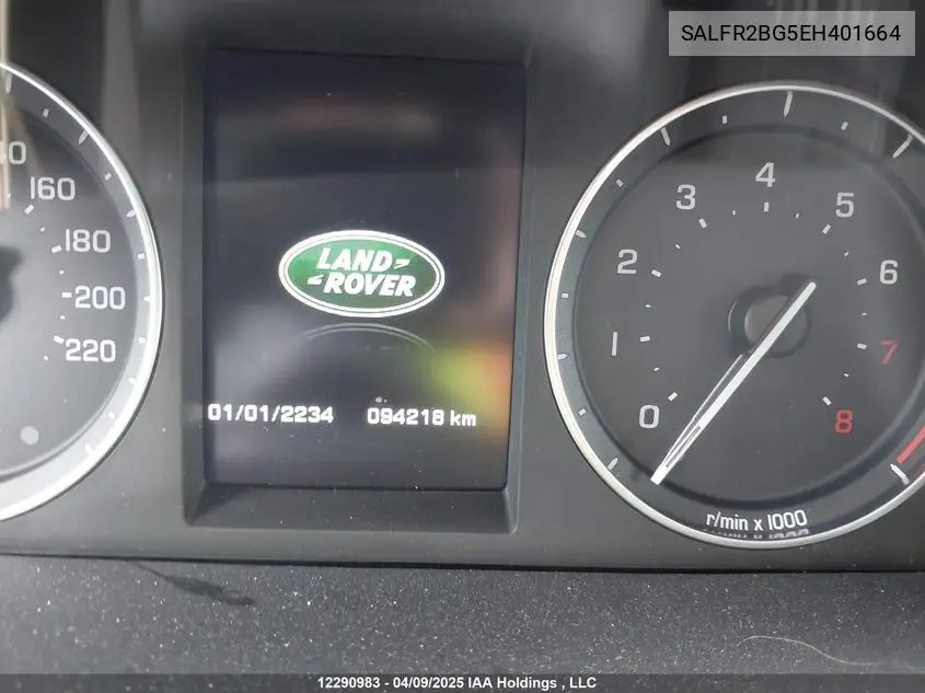 2014 Land Rover Lr2 VIN: SALFR2BG5EH401664 Lot: 12290983