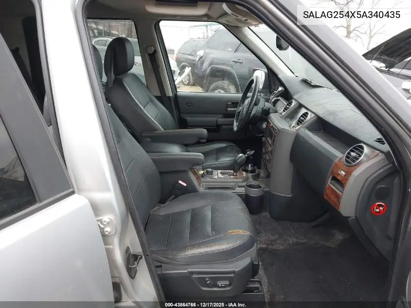 2005 Land Rover Lr3 Hse VIN: SALAG254X5A340435 Lot: 43864766