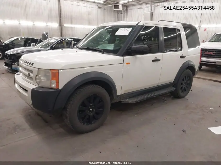 2005 Land Rover Lr3 Se VIN: SALAE25455A314458 Lot: 45371746
