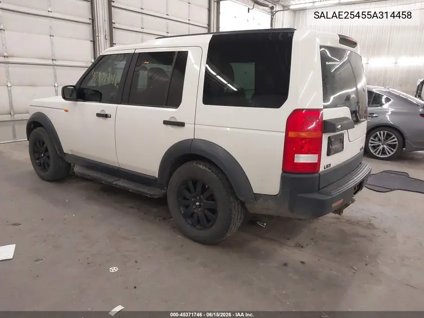 2005 Land Rover Lr3 Se VIN: SALAE25455A314458 Lot: 45371746