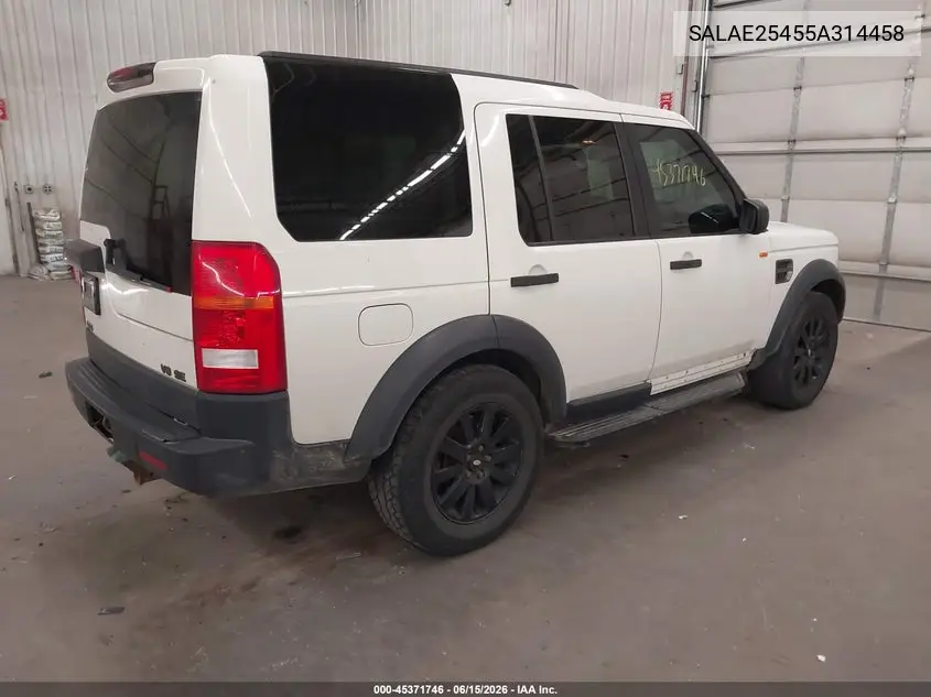 2005 Land Rover Lr3 Se VIN: SALAE25455A314458 Lot: 45371746