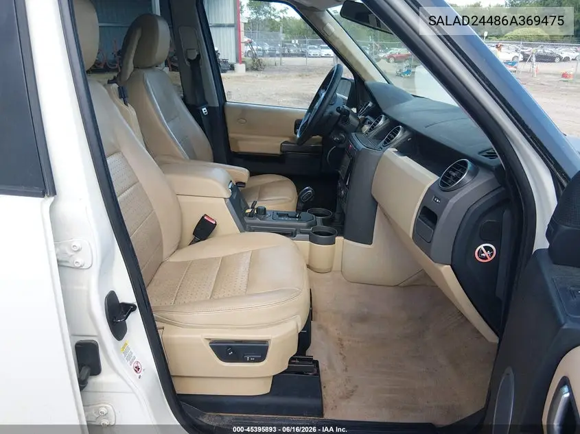 2006 Land Rover Lr3 V6 VIN: SALAD24486A369475 Lot: 45395893