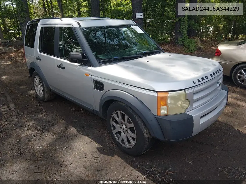 2006 Land Rover Lr3 V6 VIN: SALAD24406A344229 Lot: 45397163