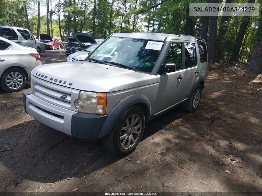 2006 Land Rover Lr3 V6 VIN: SALAD24406A344229 Lot: 45397163