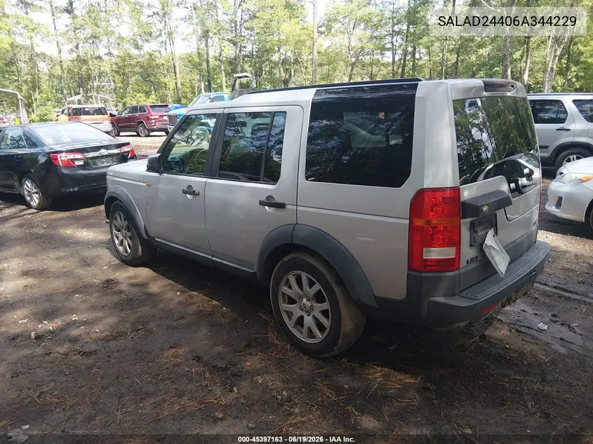 2006 Land Rover Lr3 V6 VIN: SALAD24406A344229 Lot: 45397163