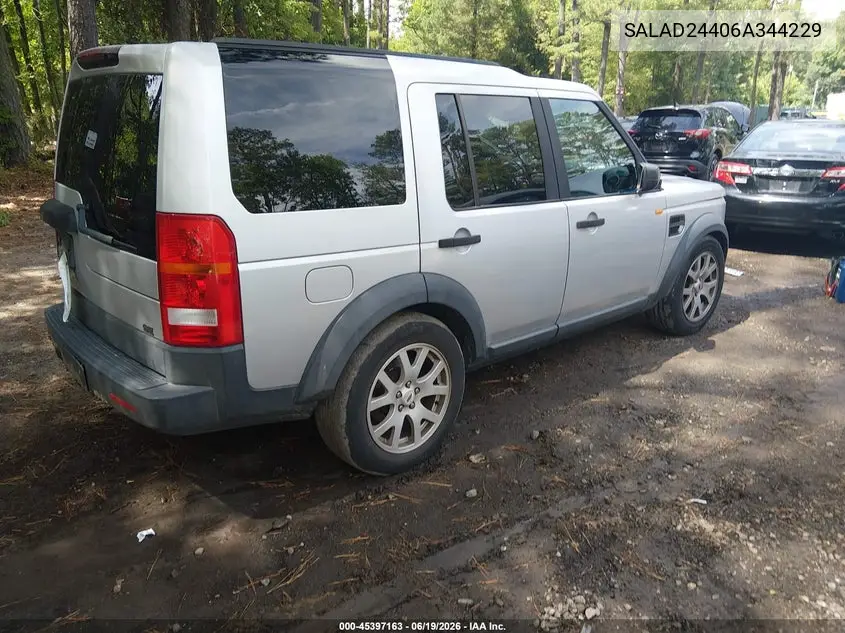 2006 Land Rover Lr3 V6 VIN: SALAD24406A344229 Lot: 45397163