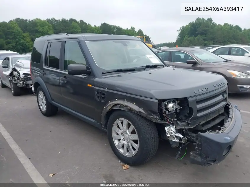 2006 Land Rover Lr3 V8 Se VIN: SALAE254X6A393417 Lot: 45441272