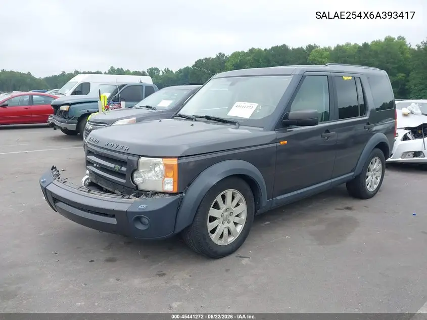 2006 Land Rover Lr3 V8 Se VIN: SALAE254X6A393417 Lot: 45441272