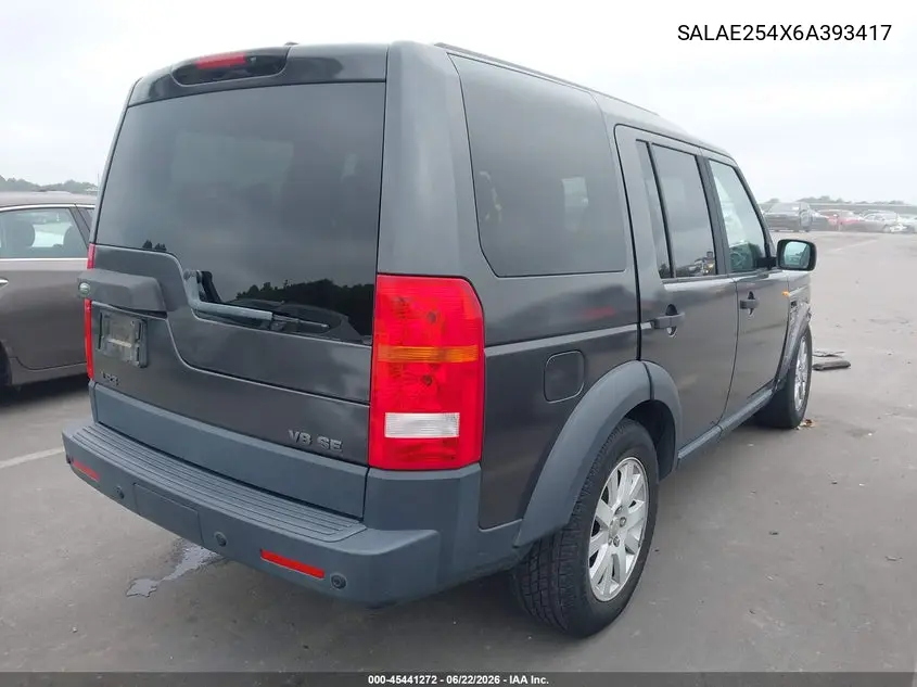 2006 Land Rover Lr3 V8 Se VIN: SALAE254X6A393417 Lot: 45441272