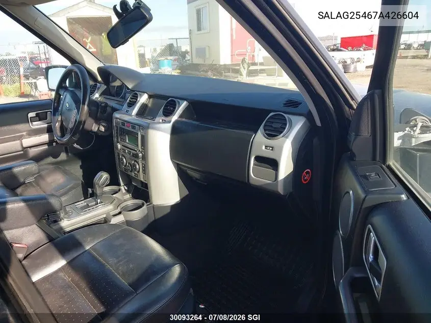 2007 Land Rover Lr3 Hse VIN: SALAG25467A426604 Lot: 30093264