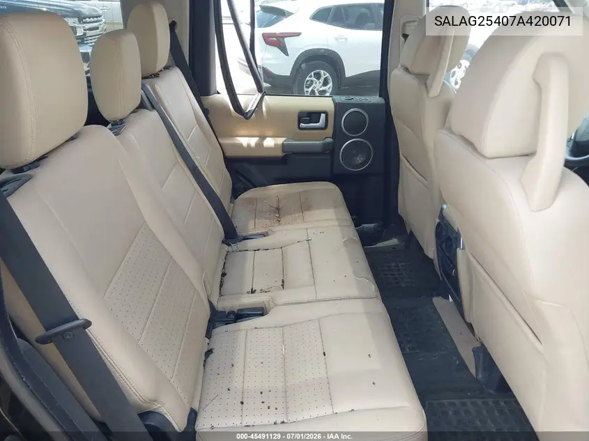 2007 Land Rover Lr3 V8 Hse VIN: SALAG25407A420071 Lot: 45491129