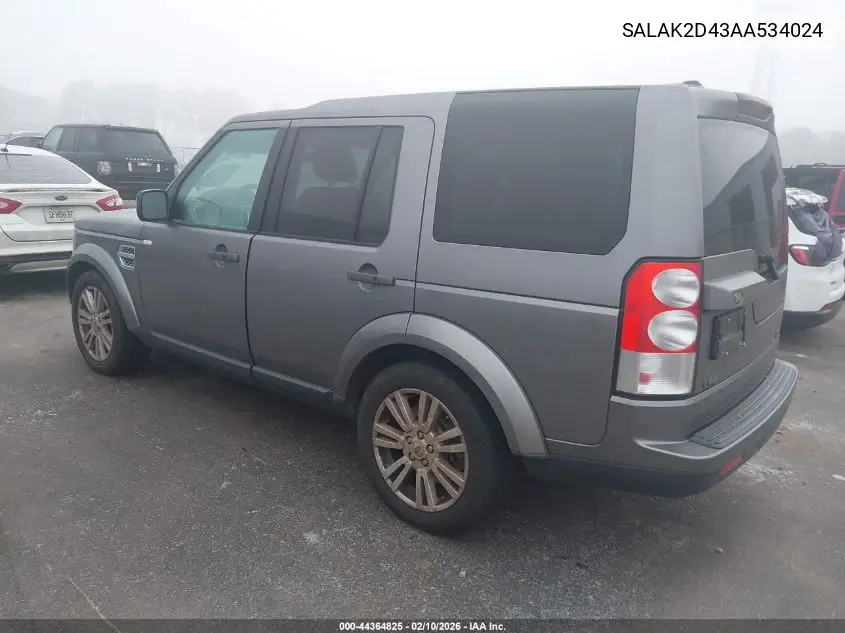 2010 Land Rover Lr4 VIN: SALAK2D43AA534024 Lot: 44364825