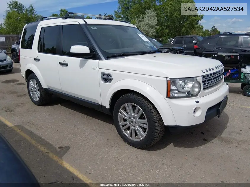 2010 Land Rover Lr4 VIN: SALAK2D42AA527534 Lot: 45148931