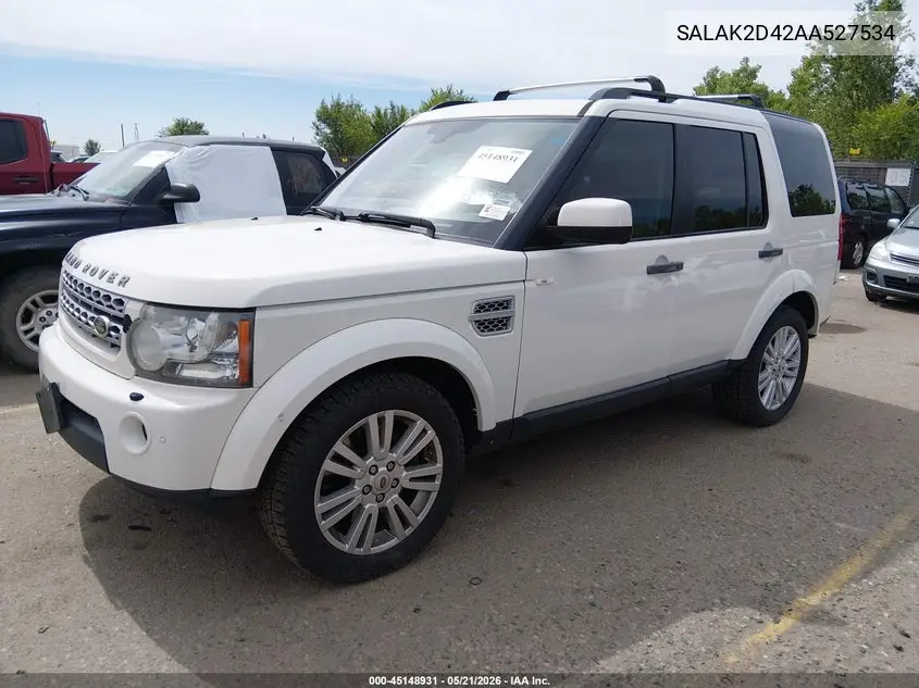 2010 Land Rover Lr4 VIN: SALAK2D42AA527534 Lot: 45148931