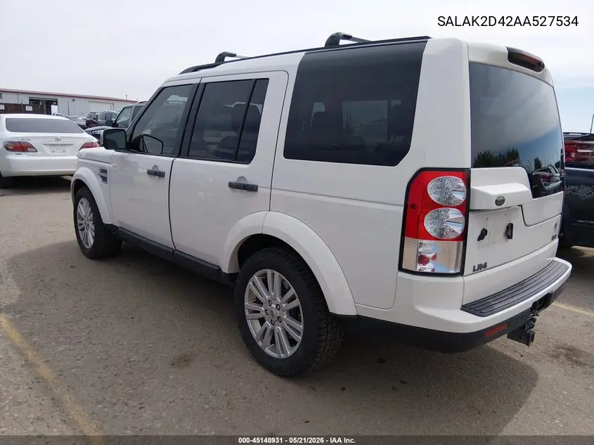 2010 Land Rover Lr4 VIN: SALAK2D42AA527534 Lot: 45148931