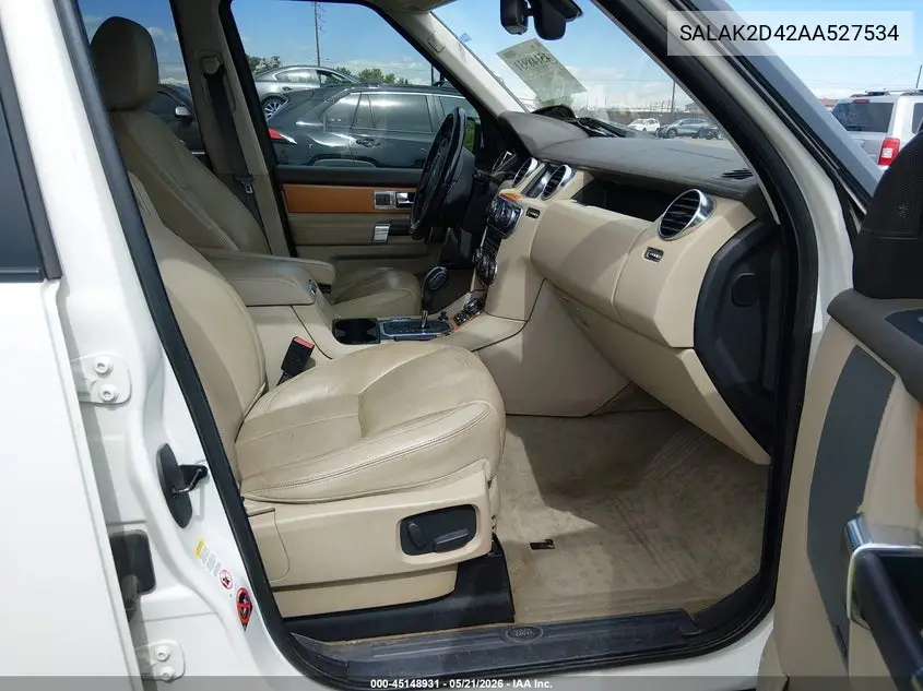 2010 Land Rover Lr4 VIN: SALAK2D42AA527534 Lot: 45148931