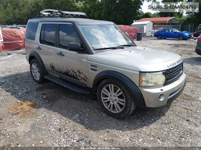 2010 Land Rover Lr4 VIN: SALAG2D42AA524795 Lot: 45339549