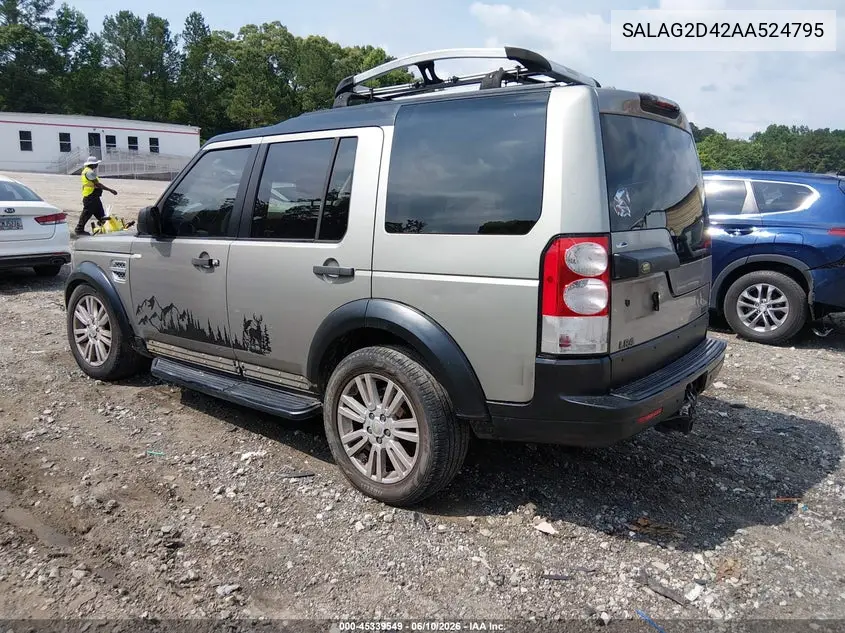 2010 Land Rover Lr4 VIN: SALAG2D42AA524795 Lot: 45339549