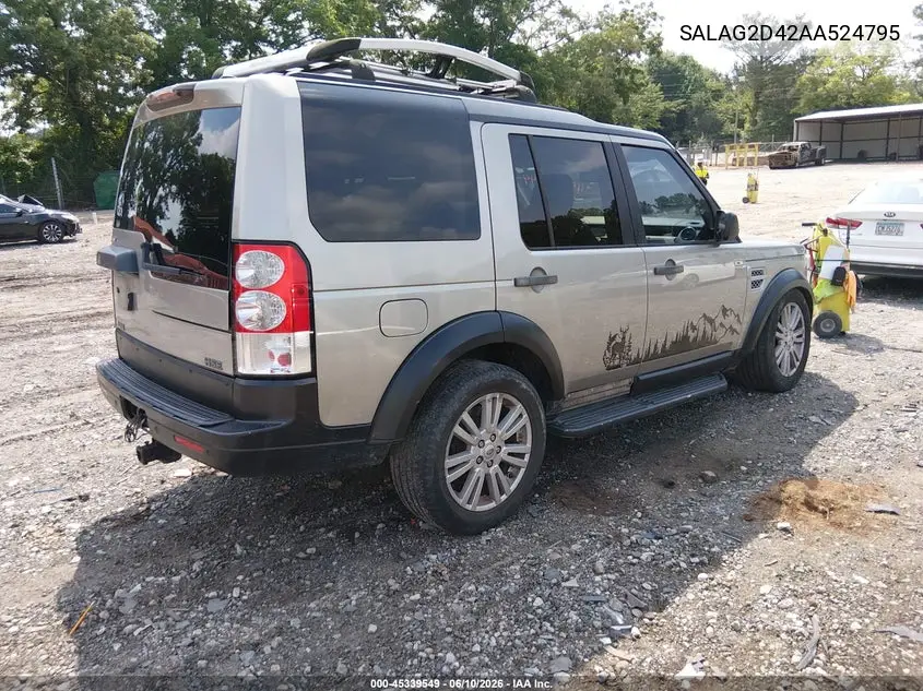 2010 Land Rover Lr4 VIN: SALAG2D42AA524795 Lot: 45339549