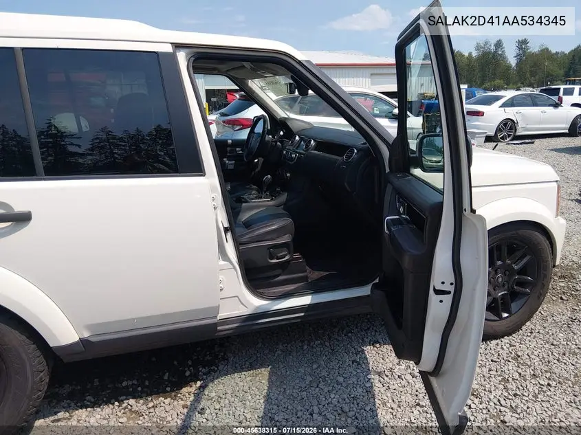 2010 Land Rover Lr4 VIN: SALAK2D41AA534345 Lot: 45638315