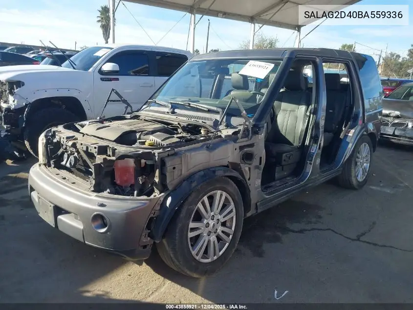 2011 Land Rover Lr4 VIN: SALAG2D40BA559336 Lot: 43855921