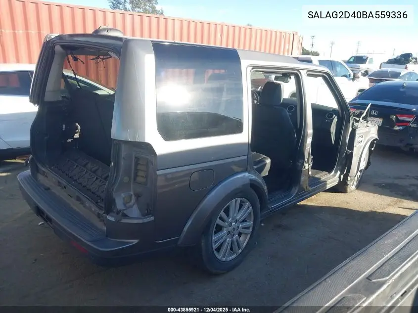 2011 Land Rover Lr4 VIN: SALAG2D40BA559336 Lot: 43855921