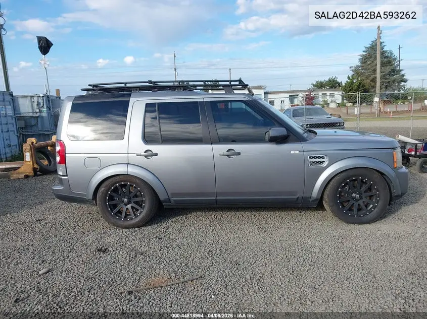 2011 Land Rover Lr4 VIN: SALAG2D42BA593262 Lot: 44818994