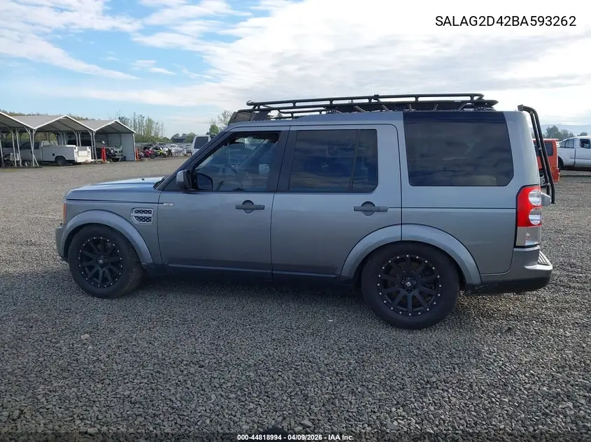 2011 Land Rover Lr4 VIN: SALAG2D42BA593262 Lot: 44818994
