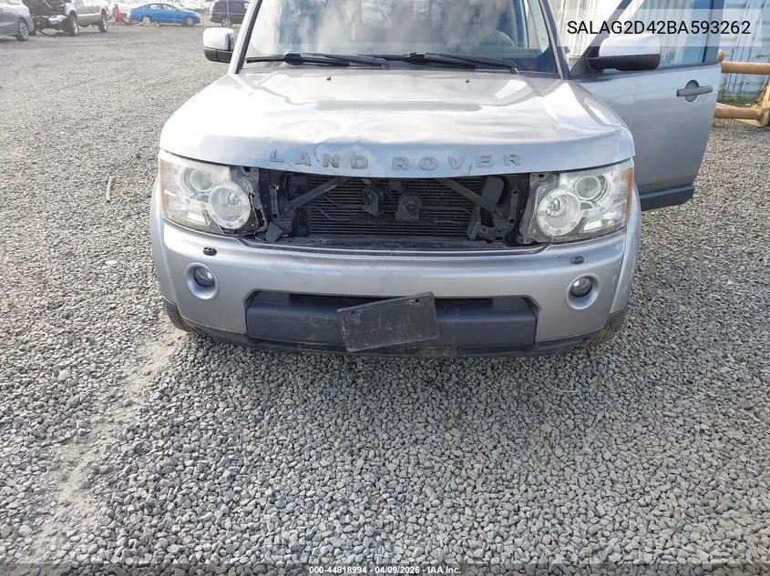 2011 Land Rover Lr4 VIN: SALAG2D42BA593262 Lot: 44818994