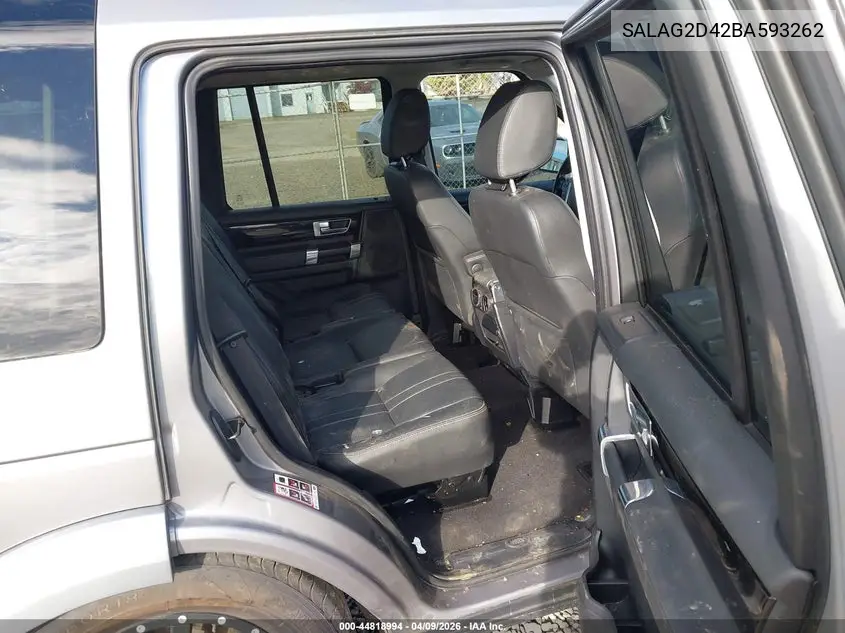 2011 Land Rover Lr4 VIN: SALAG2D42BA593262 Lot: 44818994