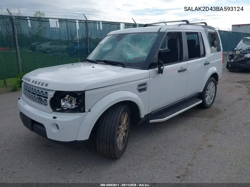2011 Land Rover Lr4 VIN: SALAK2D43BA593124 Lot: 45083611