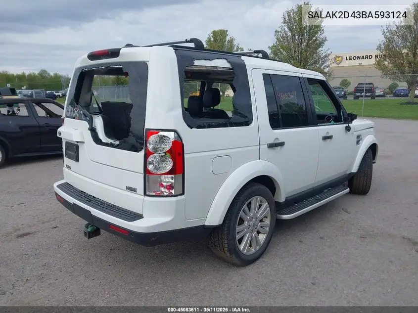 2011 Land Rover Lr4 VIN: SALAK2D43BA593124 Lot: 45083611