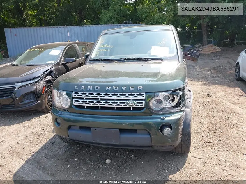 2011 Land Rover Lr4 VIN: SALAK2D49BA586291 Lot: 45623664