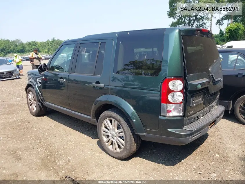 2011 Land Rover Lr4 VIN: SALAK2D49BA586291 Lot: 45623664