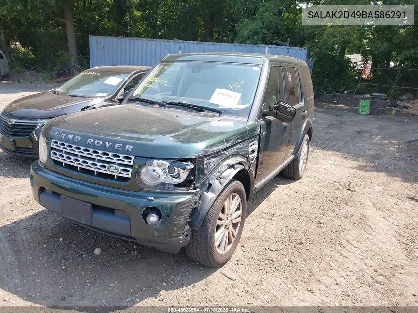 2011 Land Rover Lr4 VIN: SALAK2D49BA586291 Lot: 45623664