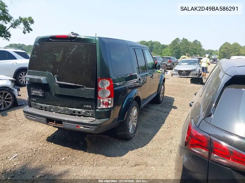 2011 Land Rover Lr4 VIN: SALAK2D49BA586291 Lot: 45623664