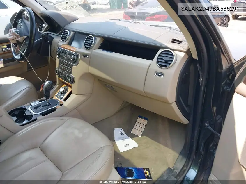 2011 Land Rover Lr4 VIN: SALAK2D49BA586291 Lot: 45623664
