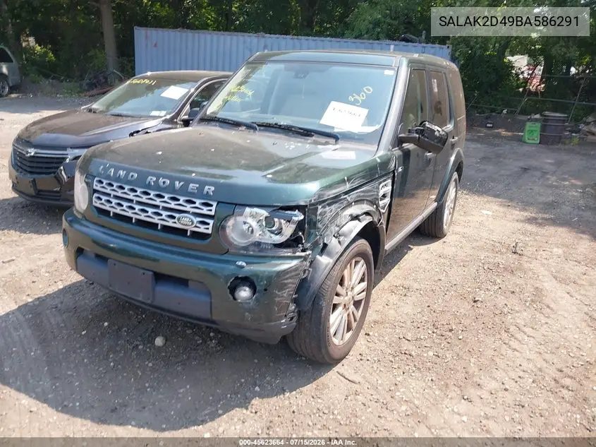 2011 Land Rover Lr4 VIN: SALAK2D49BA586291 Lot: 45623664