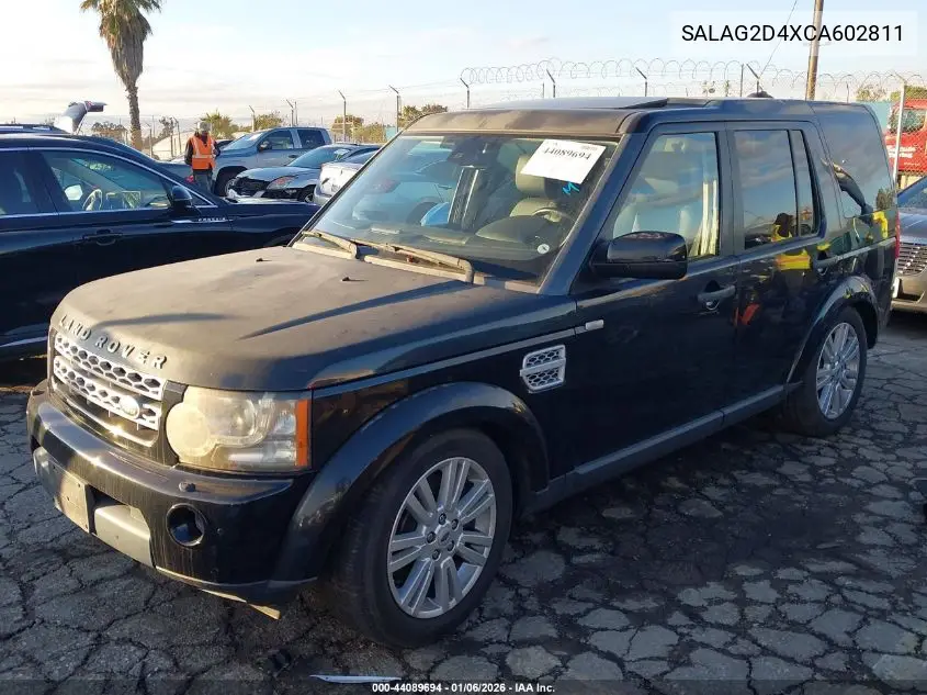 2012 Land Rover Lr4 VIN: SALAG2D4XCA602811 Lot: 44089694